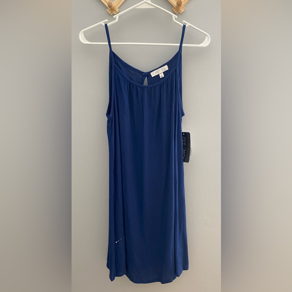 Planet Gold Medium Navy Spaghetti Strap Dress